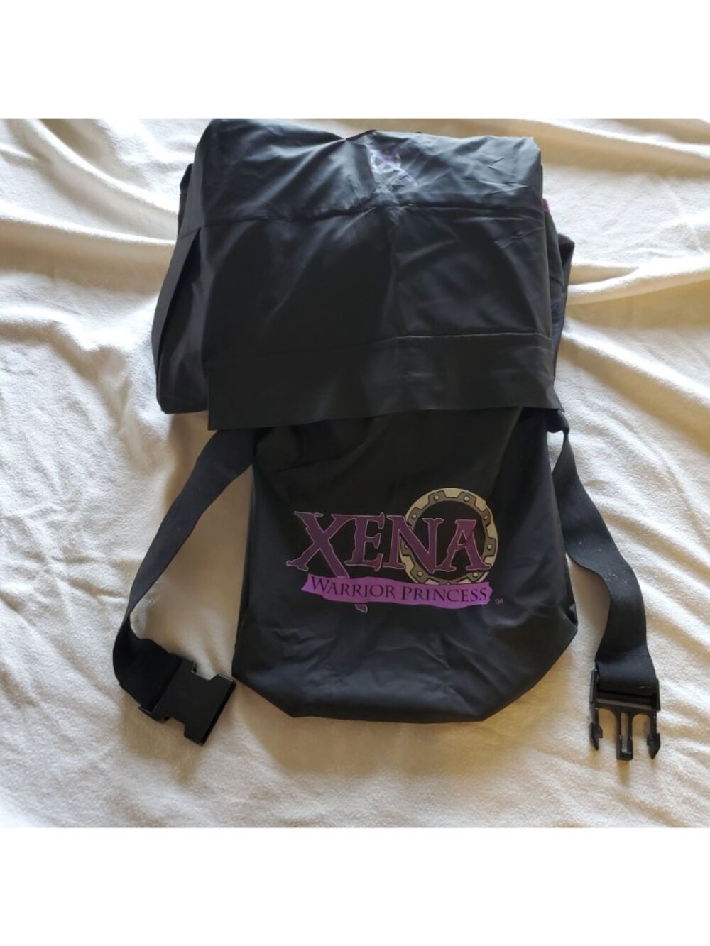 Xena Warrior Princess Pullover Windbreaker Black Purple XXL Parka Rain Coat 90s - Picture 6 of 14
